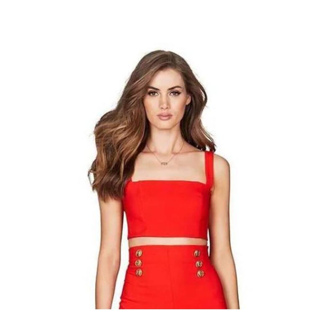 Nookie Milano Crop Top ORANGE/RED Large NEW